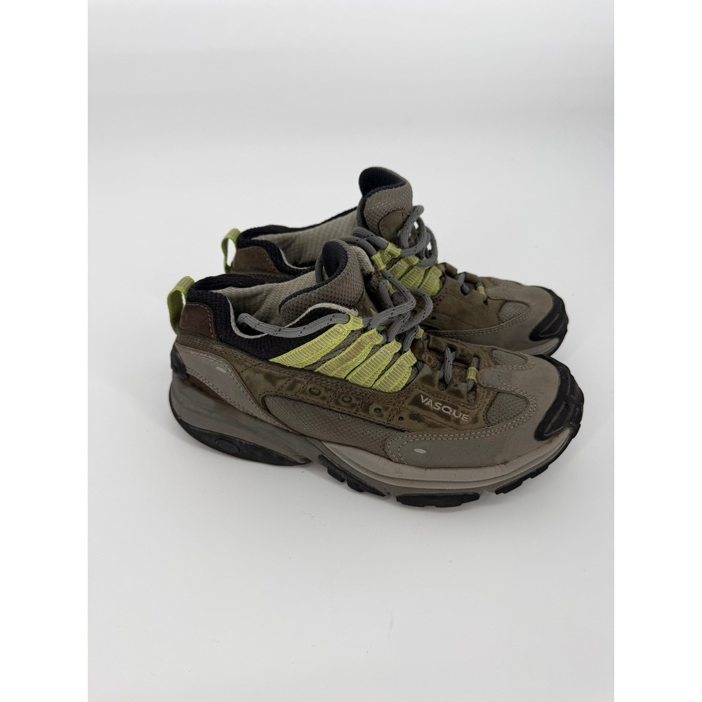 Vasque Women Brown Green Leather Mesh Low Top Hiking Shoes Trail Sneakers 7.5